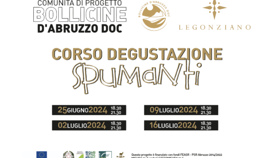 Corsi gratuiti di degustazione degli spumanti della Comunità di Progetto “Bollicine d’Abruzzo DOC”